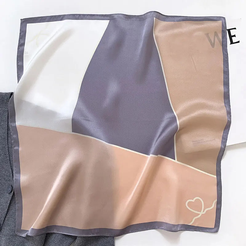 New 2024 Pashmina Scarf – 100% Mulberry Silk Small Shawl, Summer Beach Poncho, Women’s Hijab, Bandana & Kerchief 53x53cm