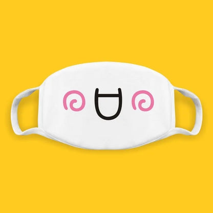 Kawaii Anime Expression Cotton Face Mask – Breathable Smile Mouth Muffle for Unisex Korean Style