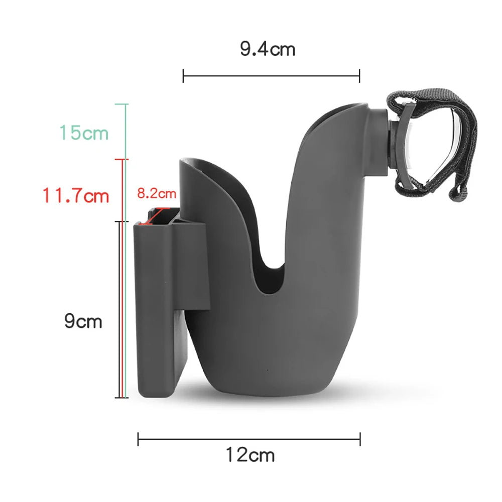 Universal Stroller Cup & Phone Holder – Water Bottle Support Accessory for Baby Carriages, ABS Material