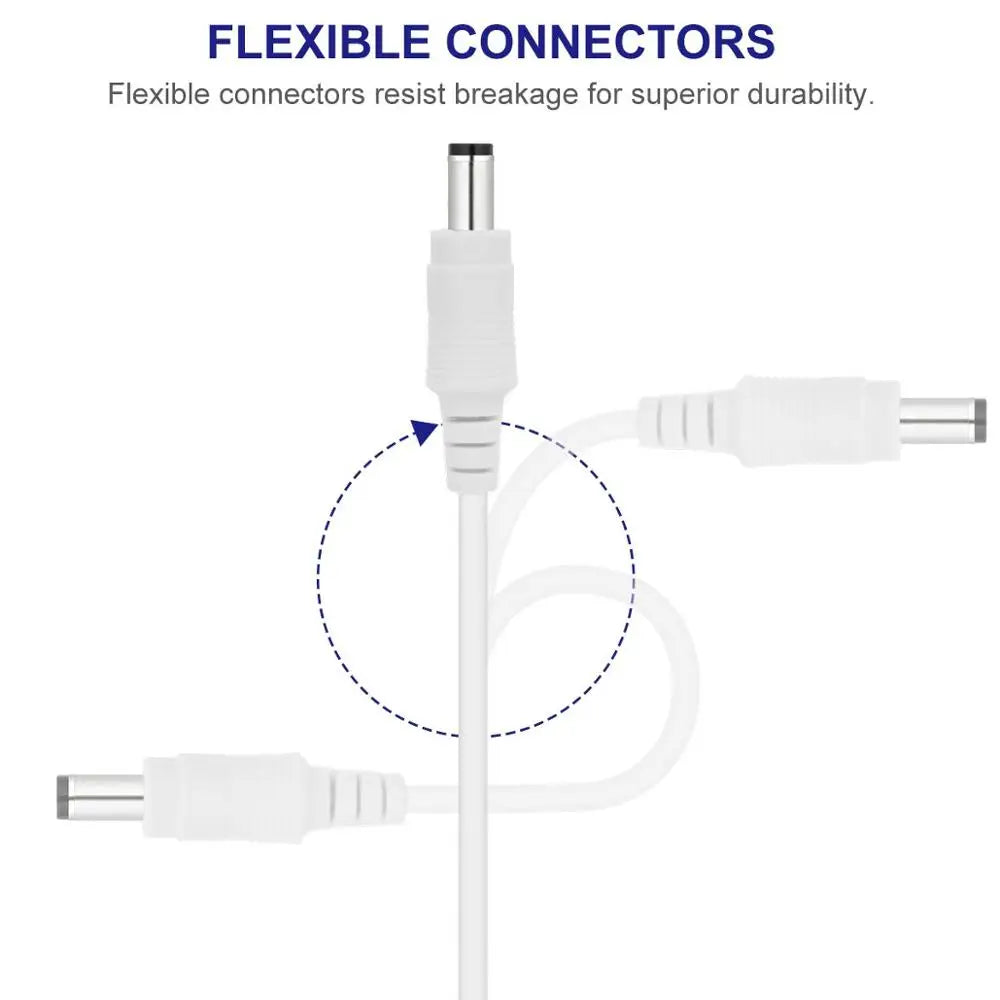 DC 12V Power Adapter Extension Cable – 5.5*2.1mm Male to Female Cord for CCTV Camera & Router, 1M to 10M Lengths