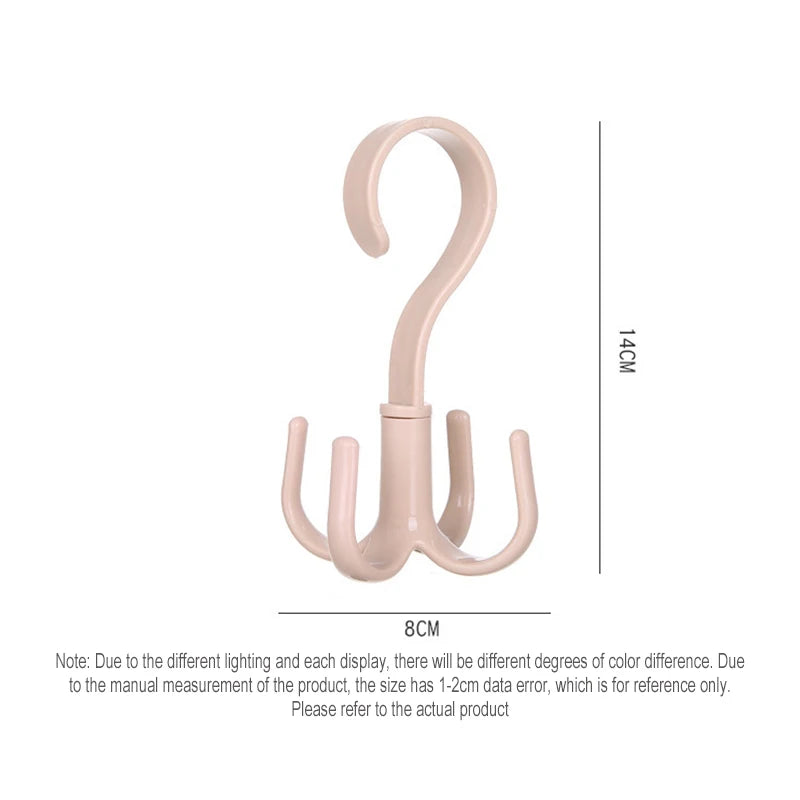 Space-Saving Rotated Hanger Hooks - Wardrobe Clothes Rack Organizer for Bags, Shoes, Belts, Scarves, and More