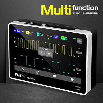FNIRSI-1013D Digital Tablet Oscilloscope | Dual Channel 100MHz Bandwidth, 1GS/s Sampling Rate | 7" Mini Touchscreen Scope