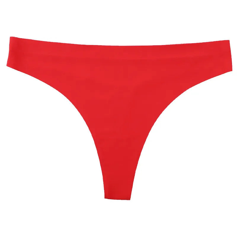 3PCS Ice Silk Seamless Thong Set for Women – Solid Low Rise Sexy G-String Sports Underwear, S-XL Sizes