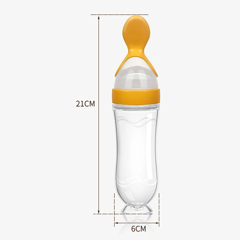 Silicone Squeezing Feeding Bottle: Newborn Baby Training Rice Cereal Food Spoon - Safe Supplement Feeder, Useful Tableware for Kids
