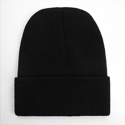 Solid Unisex Beanie – Soft Warm Wool Blend Knitted Cap for Men and Women, Autumn Winter Skullcap, Ski Hat, 24 Colors
