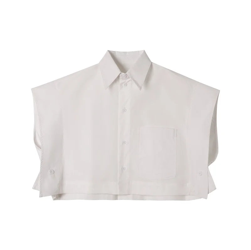 Men’s Wide Shoulder Sleeveless Shirt – Loose Casual Short Style Streetwear, Japan & Korea Fashion