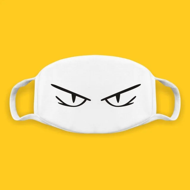 Kawaii Anime Expression Cotton Face Mask – Breathable Smile Mouth Muffle for Unisex Korean Style