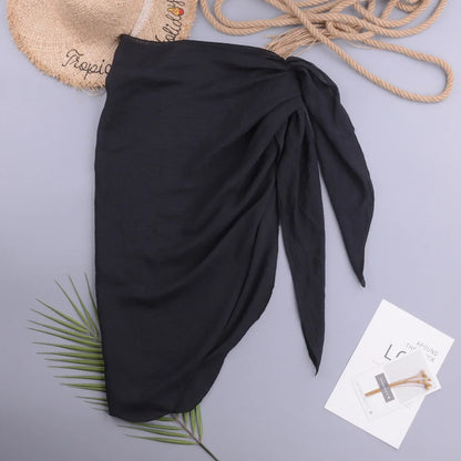 Women’s Solid Beach Pareo – Sexy Bikini Cover-Up Wrap Skirt Sarong for Swimwear & Beachwear