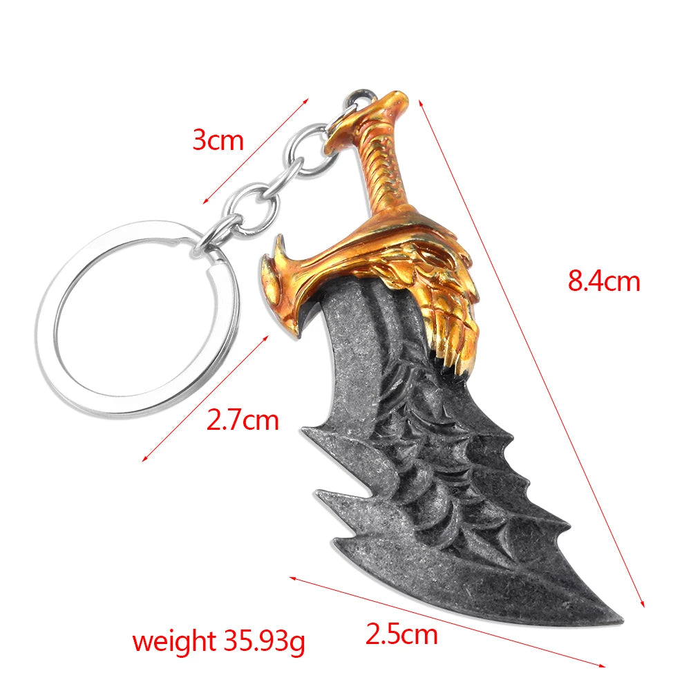 God of War 4 Kratos Sword Keychain – Pendant Keyring Jewelry for Men & Women, Car Key Accessory