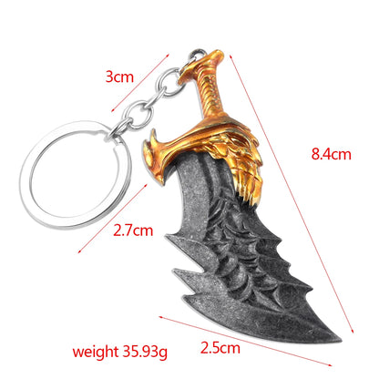 God of War 4 Kratos Sword Keychain – Pendant Keyring Jewelry for Men & Women, Car Key Accessory