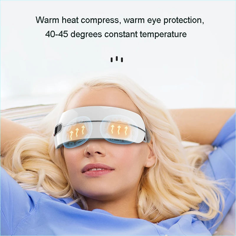 Electric Rotating Kneading Eye Massager | Warm Compress Therapy with Music for Eye Fatigue & Anti-Wrinkle