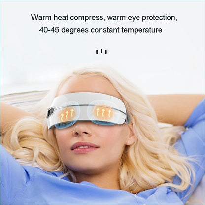 Electric Rotating Kneading Eye Massager | Warm Compress Therapy with Music for Eye Fatigue & Anti-Wrinkle