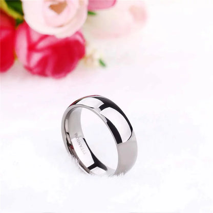 TIGRADE Titanium Wedding Band Rings - 2/4/6/8mm Polished Classic Engagement Rings for Men & Women in Black & Silver