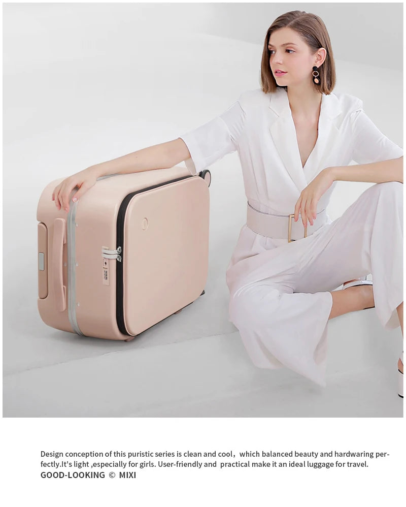 Mixi Aluminum Frame Carry-On Suitcase — Patent Design Rolling Luggage for Cabin, 18/20/24 Inch M9260