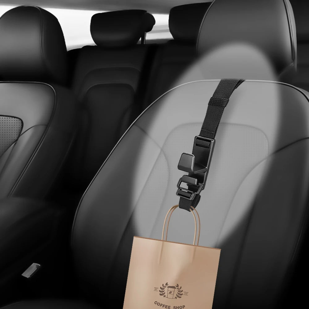 YOSOLO Universal Car Seat Headrest Hook – Adjustable Auto Hanger for Bags & Groceries