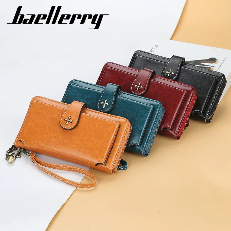 New Women’s PU Leather Wallet — Fashion Long Zipper Purse, Top Quality Brand Card Holder, Classic Female Wallet