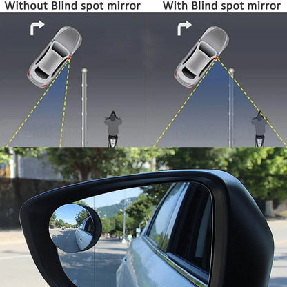 2PC 360° HD Frameless Blind Spot Mirrors – Ultrathin Wide-Angle Convex Rear View Car Accessories