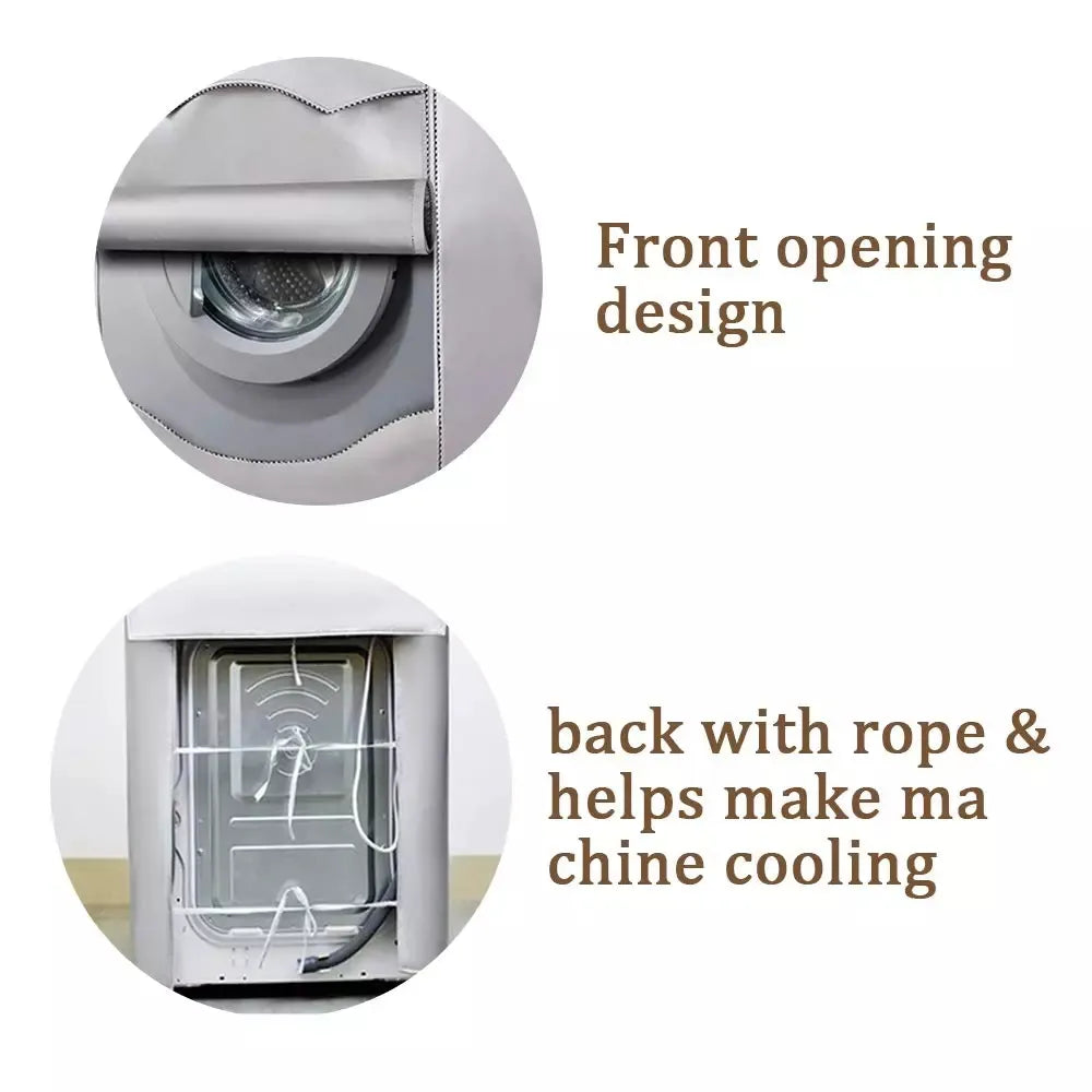 Polyester Waterproof Washer-Dryer Cover - Sunblock and Dust Protection for Front Load Washing Machines (4 Sizes)