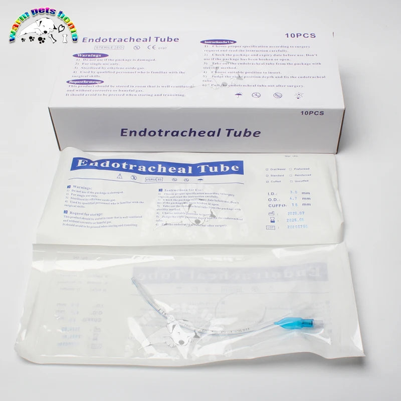 Disposable Veterinary Endotracheal Tube with Cuff – Sterile Tracheal Tube for Animal Use