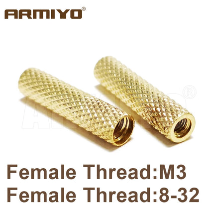 Armiyo Solid Brass Female Thread Gun Brush Rod Conversion Adapter – 8-32, M3, 5-40 Tactical Hunting Accessories