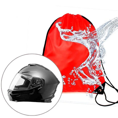Helmet Bag - Rainproof Backpack with Drawstring Pocket for Motorcycle, Scooter, Moped, and Bicycle Full/Half Helmet Protection