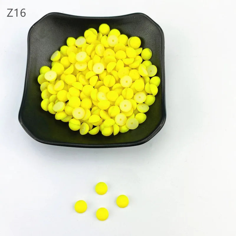 ABS Flat Half Round Beads - 6mm & 10mm Matte Plastic Beads for Clothing Accessories