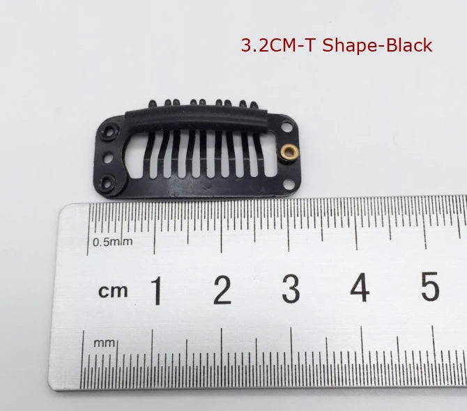 50Pcs Wig Clips Snap Clips - 2.3cm-3.6cm Black & Brown Hair Extension Weft Clips for Wig Styling & Hair Tools