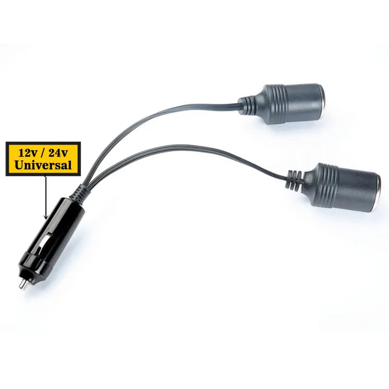 Dual-Port Car Cigarette Lighter Splitter - Universal Female Socket Power Adapter for Automotive Electronics & Accessories