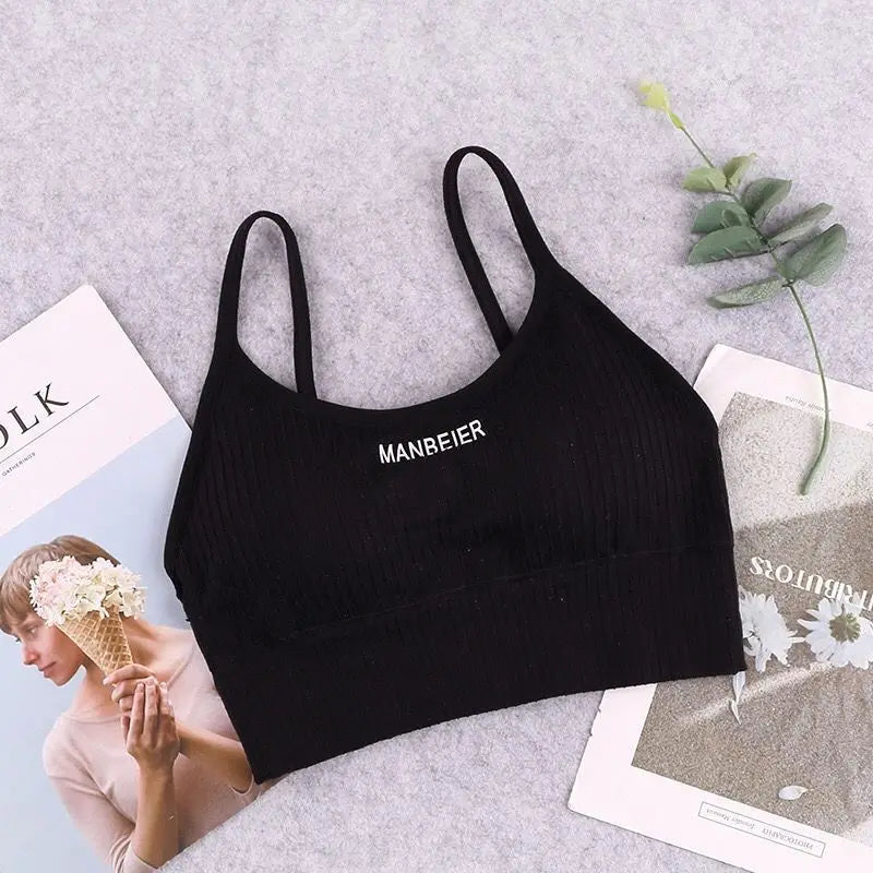 Women’s Sports Bra Crop Top - Soft Cotton Comfort Gym Bra Tube Top Underwear for Active Wear