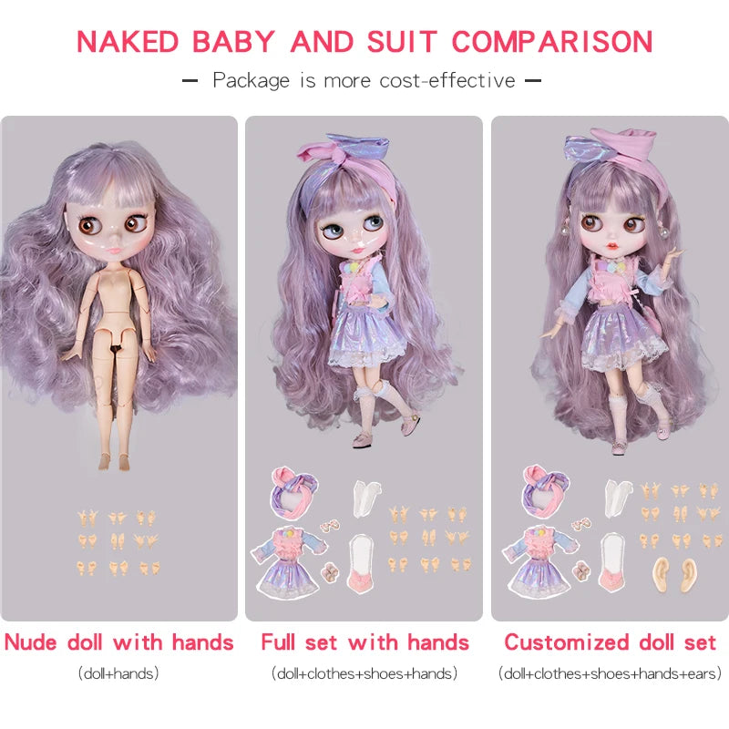 ICY DBS Blyth Doll – 1/6 Joint Body BJD Anime Doll, 30cm White Skin Matte Face Special Combo Toy
