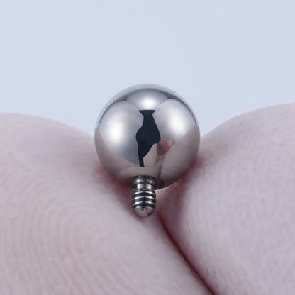 5Pcs Right Grand ASTM F136 Implant Grade Titanium 14G Mirror Polish Internally Threaded 5mm Ball Top Piercing Jewelry Set