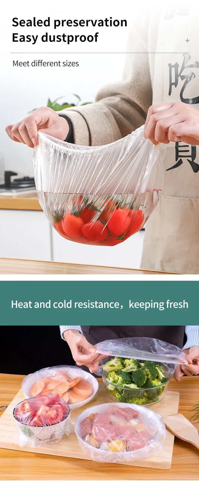Reusable Elastic Food Covers – Durable Plastic Wrap Lids for Bowls, Plates & Kitchen Food Storage
