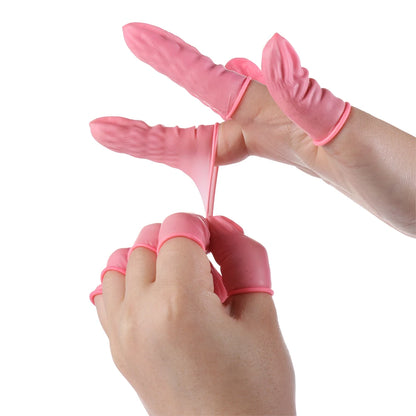 100PCS Disposable Latex Finger Cots – Non-Slip Anti-Static Rubber Finger & Thumb Protectors