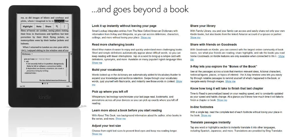 Original Kindle 6/8 Used eBook Reader, 6-Inch E-Ink Touchscreen WiFi eReader, No Light, Better Than Kobo
