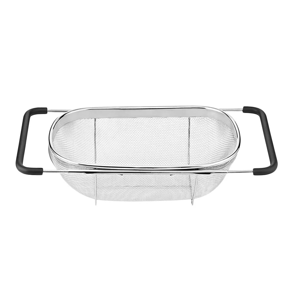 Stainless Steel Drain Basket Colander – Fruit, Vegetable & Rice Strainer with Handle for Kitchen