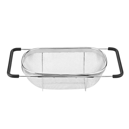 Stainless Steel Drain Basket Colander – Fruit, Vegetable & Rice Strainer with Handle for Kitchen
