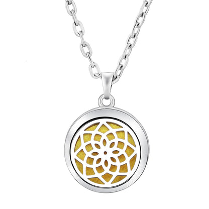 Stainless Steel Tree of Life Aromatherapy Necklace – Essential Oil Diffuser Pendant for Women