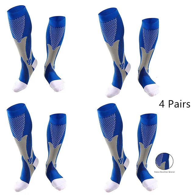 Men's Compression Sports Socks - Running, Cycling, Nursing, Varicose Veins Support, Outdoor Hiking Socks
