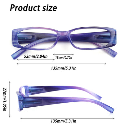 Stylish Small Frame Reading Glasses - Spring Hinge Readers for Men & Women in 6 Color Options