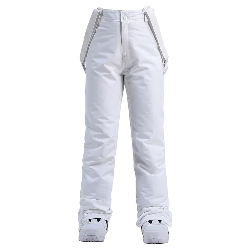 Men & Women Winter Ski Pants – Windproof Waterproof Snowboard Suspender Trousers Thick Warm Plus Size