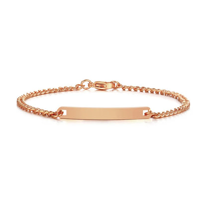 Elegant Personalized ID Bar Bracelet – 5mm Stainless Steel Link Chain for Women with Custom Name or Quote