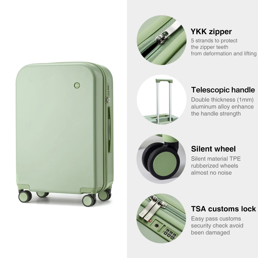 Mixi Puristic Design Hardside Travel Luggage – Rolling Suitcase with Wheels for Men & Women, Carry-On 16/20 Inch & Large 22/24/26/28 Inch Trolley Case