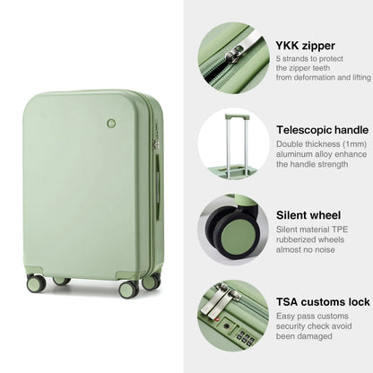 Mixi Puristic Design Hardside Travel Luggage – Rolling Suitcase with Wheels for Men & Women, Carry-On 16/20 Inch & Large 22/24/26/28 Inch Trolley Case