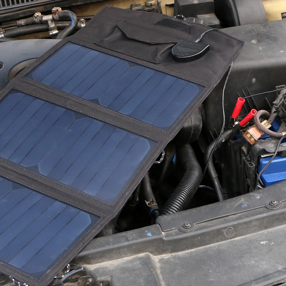 ALLPOWERS 21W Flexible Solar Panel - Foldable, High Efficiency 5V/18V Solar Battery Charger for iPhone & Travel
