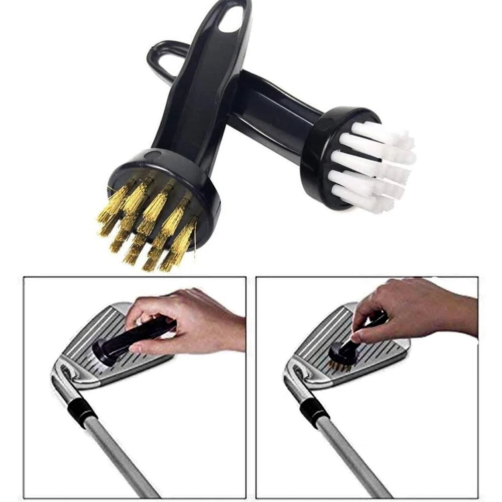 GLOOF Portable Golf Club Brush Kit – Round Head Cleaner for Irons, Putters & Shoe Cleats