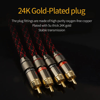 TODN 1 Pair RCA Audio Cable – 2 RCA to 2 RCA Interconnects, HIFI Stereo, Male to Male for Amplifier, DAC, TV, Car Audio
