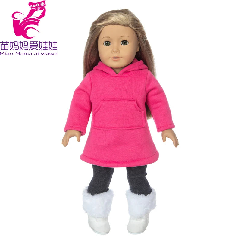 18-Inch Girl Doll Winter Coat — 43cm Baby Doll Jacket Outfit for Dressing