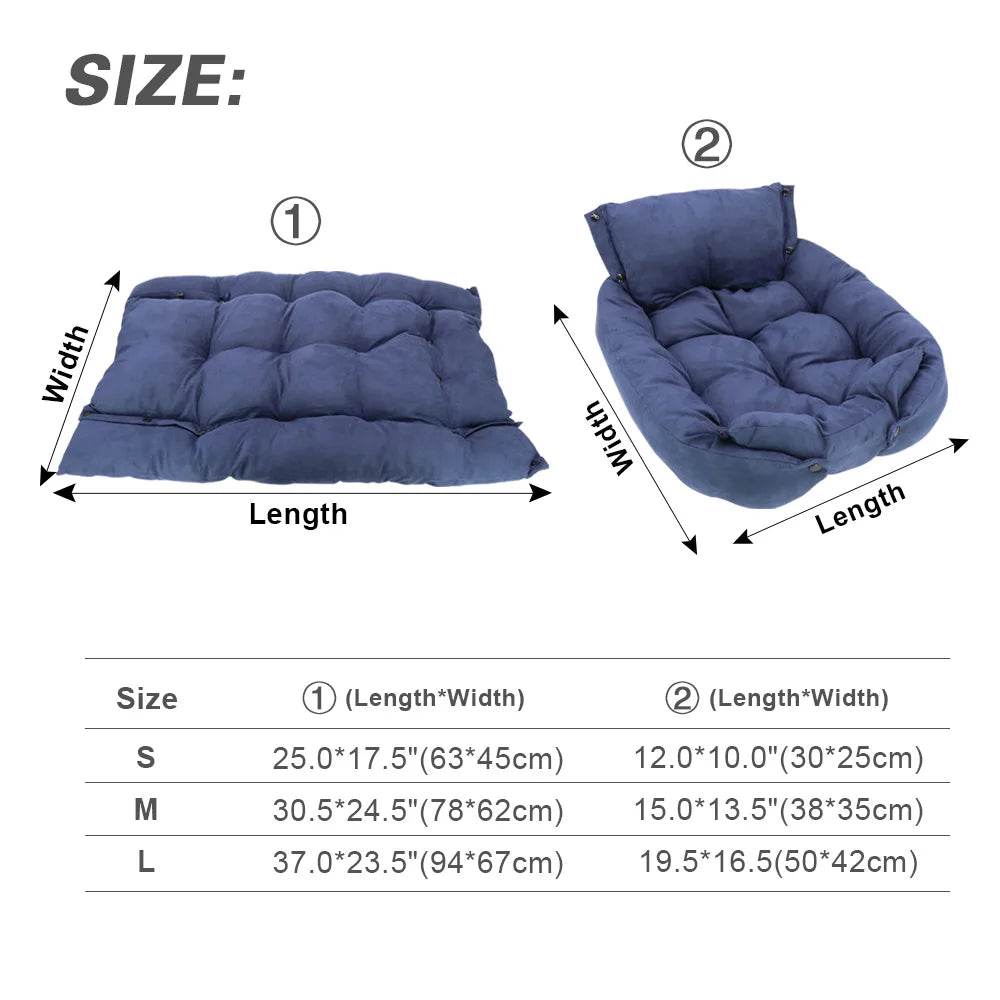 3-in-1 Multifunction Pet Bed – Soft Dog & Cat Cushion, Warm Winter Sofa Nest for Puppies & Kittens