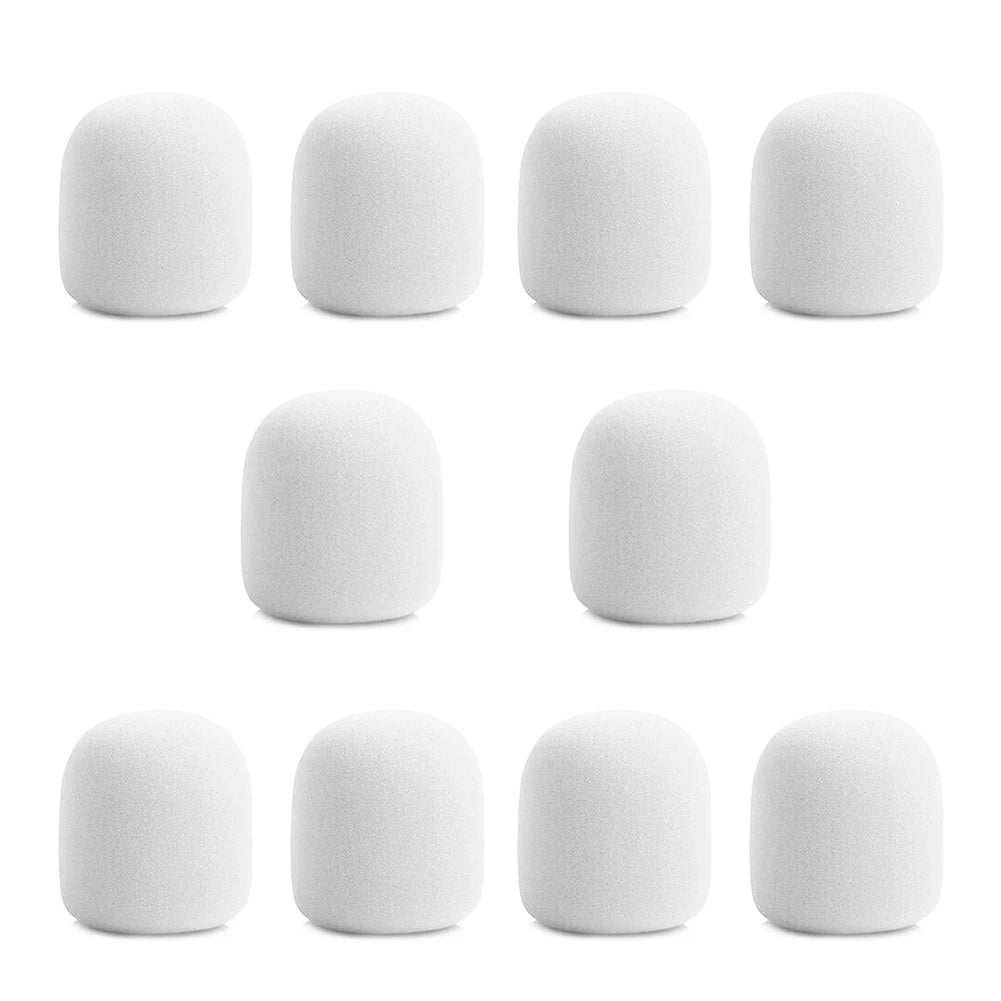 10pcs Thick Microphone Foam Covers - Professional Windscreen Sponge Caps for Studio Mic Protection