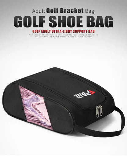 PGM Portable Mini Golf Shoe Bag – Lightweight Nylon Carrier & Golf Ball Holder Pouch with Tee Storage for Sports Accessories